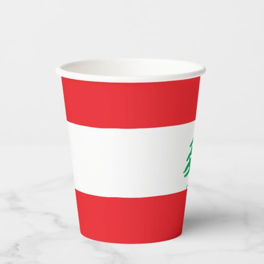 Libanonflagge Pappbecher (Vorderseite)
