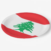 Libanonflagge Pappteller (Schrägansicht)