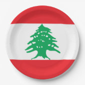 Libanonflagge Pappteller (Vorderseite)