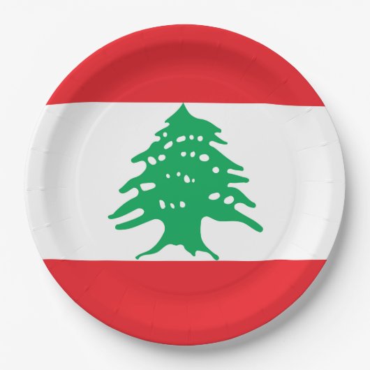 Libanonflagge Pappteller (Vorderseite)