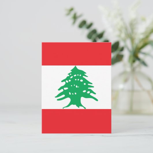 Libanonflagge Postkarte (Stehend Vorderseite)