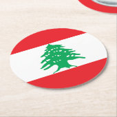Libanonflagge Runder Pappuntersetzer (Angewinkelt)