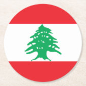 Libanonflagge Runder Pappuntersetzer (Vorderseite)