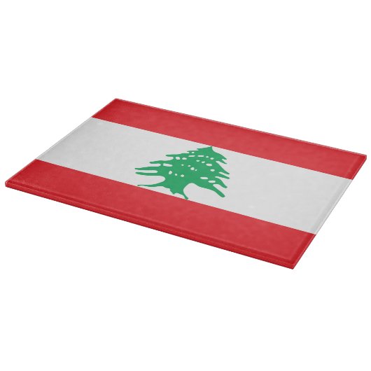 Libanonflagge Schneidebrett (Ecke)
