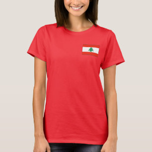 Libanonflagge + T - Shirt Karte