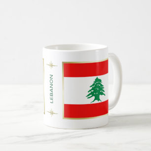 Libanonflagge + Tasse Karte