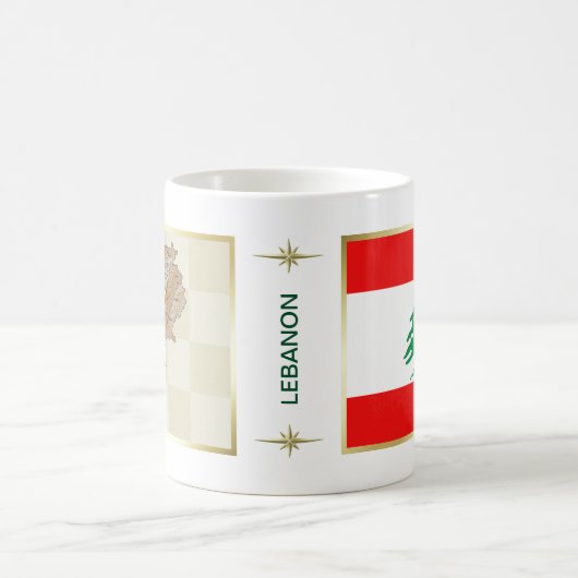 Libanonflagge + Tasse Karte (Mittel)