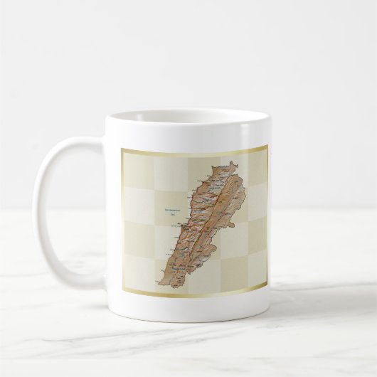 Libanonflagge + Tasse Karte (Links)
