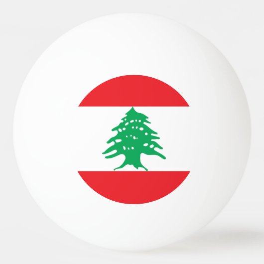 Libanonflagge Tischtennisball (Vorderseite)