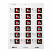 Libanonflagge und -karte im Gesicht eines Mädchens Adressaufkleber (Vorne)