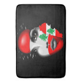 Libanonflagge und -karte im Gesicht eines Mädchens Badematte (Vorderseite Vertikal)