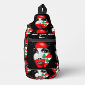 Libanonflagge und -karte im Gesicht eines Mädchens Crossbody Bag (Vorderseite)