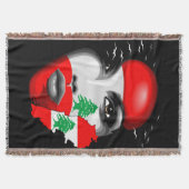 Libanonflagge und -karte im Gesicht eines Mädchens Decke (Vorderseite)