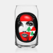 Libanonflagge und -karte im Gesicht eines Mädchens Dosenglas (Vorderseite)