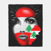 Libanonflagge und -karte im Gesicht eines Mädchens Fleecedecke (Vorderseite)