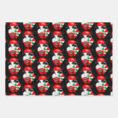 Libanonflagge und -karte im Gesicht eines Mädchens Geschenkpapier Set (Vorderseite)