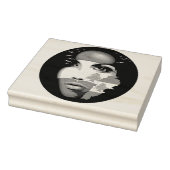 Libanonflagge und -karte im Gesicht eines Mädchens Gummistempel (Stempel)