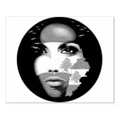 Libanonflagge und -karte im Gesicht eines Mädchens Gummistempel (Prägung)