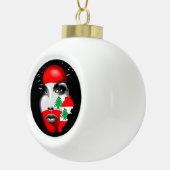 Libanonflagge und -karte im Gesicht eines Mädchens Keramik Kugel-Ornament (Rechts)