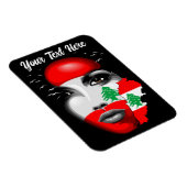 Libanonflagge und -karte im Gesicht eines Mädchens Magnet (Rechte Seite)