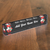 Libanonflagge und -karte im Gesicht eines Mädchens Namensplakette (Seite)