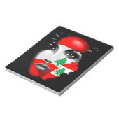 Libanonflagge und -karte im Gesicht eines Mädchens Notizblock (Rotiert)