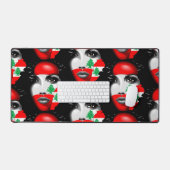 Libanonflagge und -karte im Gesicht eines Mädchens Schreibtischunterlage (Tastatur & Maus)