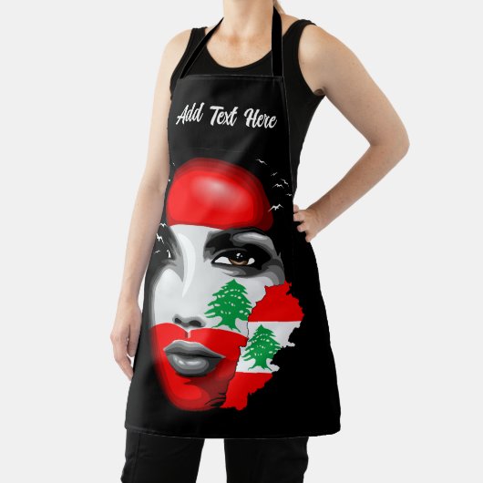 Libanonflagge und -karte im Gesicht eines Mädchens Schürze (InSitu)