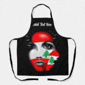 Libanonflagge und -karte im Gesicht eines Mädchens Schürze (Vorderseite)