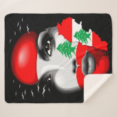 Libanonflagge und -karte im Gesicht eines Mädchens Sherpadecke (Vorderseite (Horizontal))