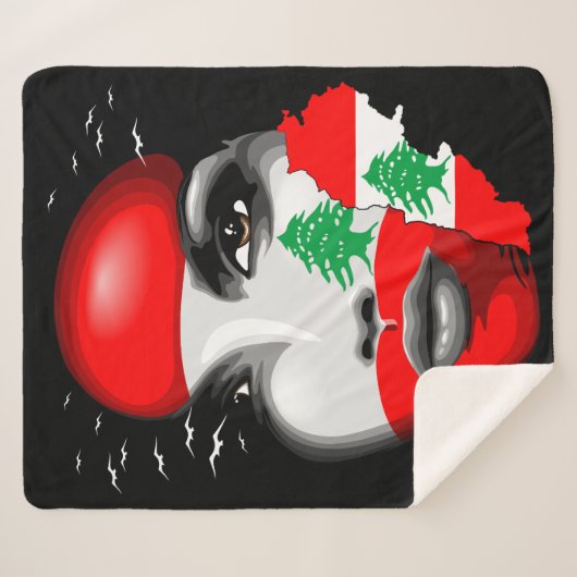 Libanonflagge und -karte im Gesicht eines Mädchens Sherpadecke (Vorderseite (Horizontal))