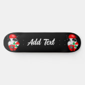 Libanonflagge und -karte im Gesicht eines Mädchens Skateboard (Horizontal)