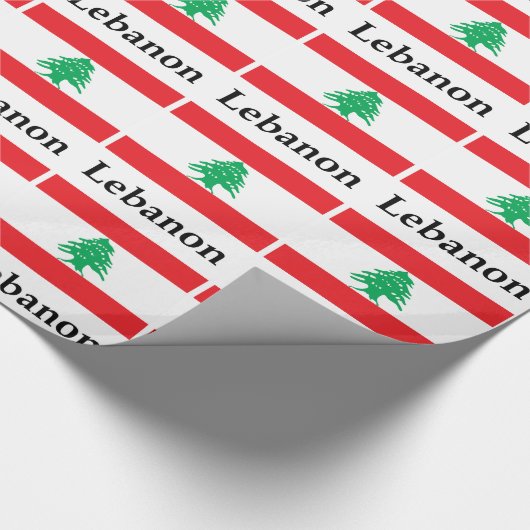 Libanonflagge und -name geschenkpapier (Ecke)