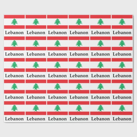 Libanonflagge und -name geschenkpapier (Flach)