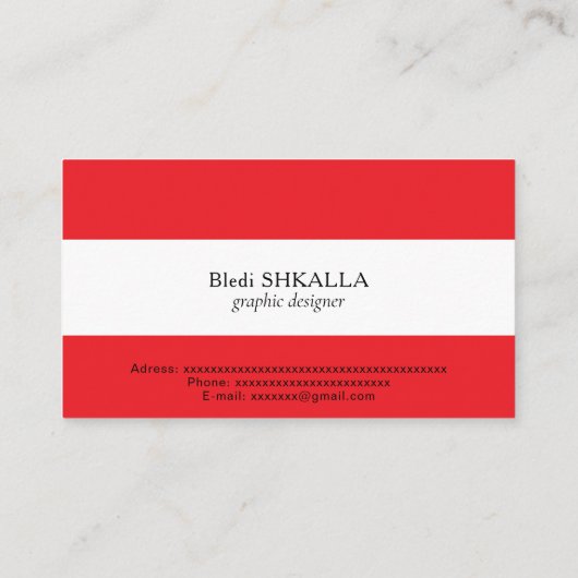 Libanonflagge Visitenkarte (Rückseite)