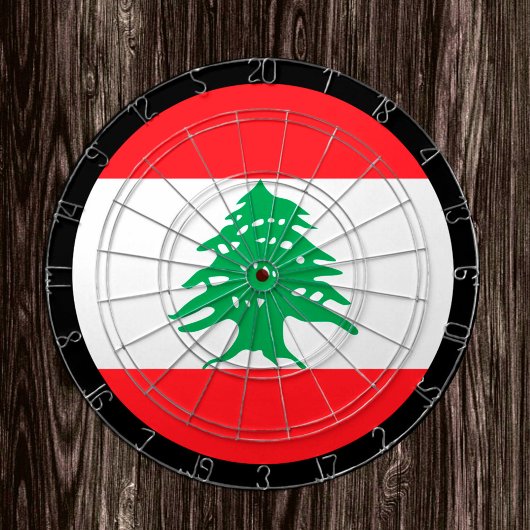 Libanonische Flagge Dartboard & Libanon / Spielbre Dartscheibe