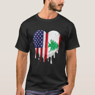 Libanonmonat-Flag-Gehör des amerikanischen Libanon T-Shirt