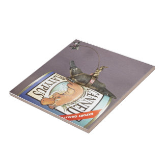 Libby auf einem platypus auf einer Fliese