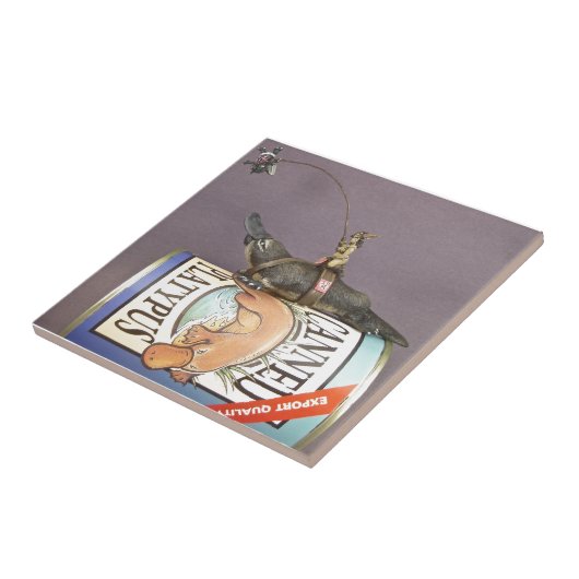 Libby auf einem platypus auf einer Fliese (Seite)