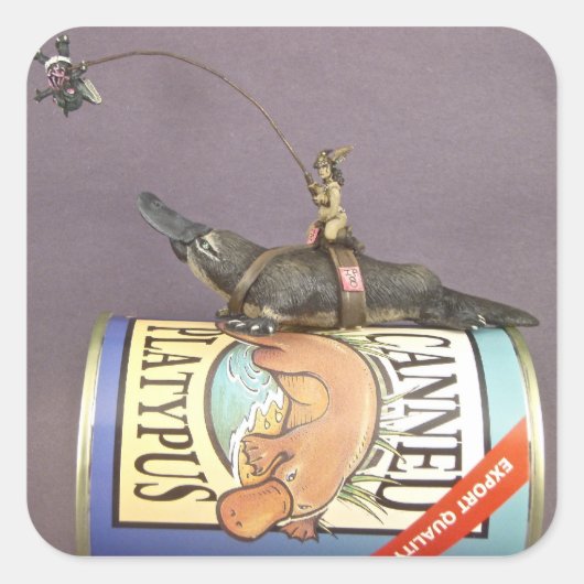 Libby auf einer Platypus auf einem Aufkleber (Vorderseite)