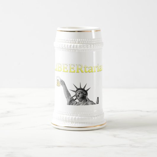 LiBEERtarian Bier Stein Bierglas (Mittel)