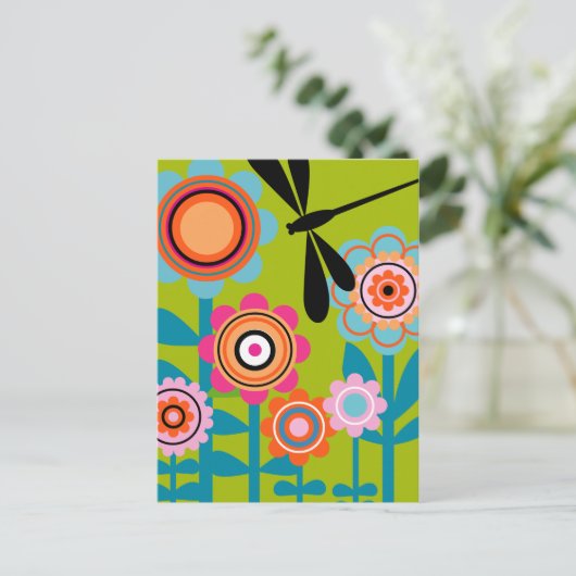 Libelle 4 Postkarte (Stehend Vorderseite)