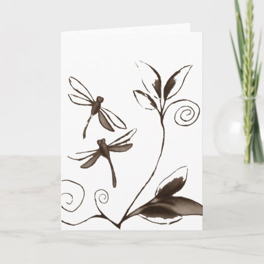 Libelle abstrakt feiertagskarte (Vorderseite)