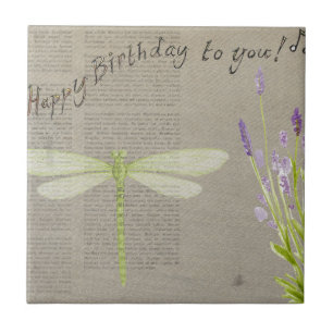 Libelle Alles Gute zum Geburtstag Fliese