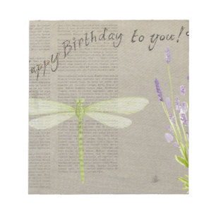 Libelle Alles Gute zum Geburtstag Notizblock