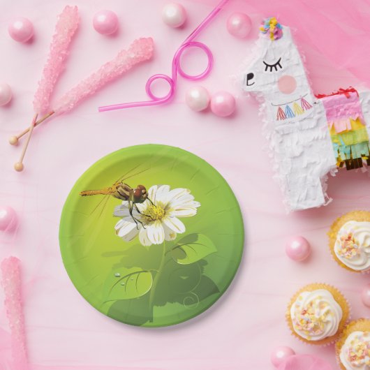 Libelle auf Blume Papier Teller (Party)
