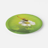 Libelle auf Blume Papier Teller (Schrägansicht)