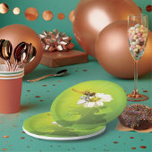 Libelle auf Blume Papier Teller