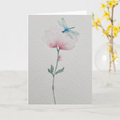 Libelle auf der Blume Aquarell Karte (Gelbe Blume)