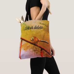 Libelle auf Drahtzaunkunst individuell Tasche
